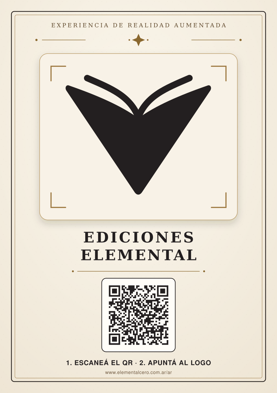 Tarjeta activadora de Ediciones Elemental con el logo y código QR